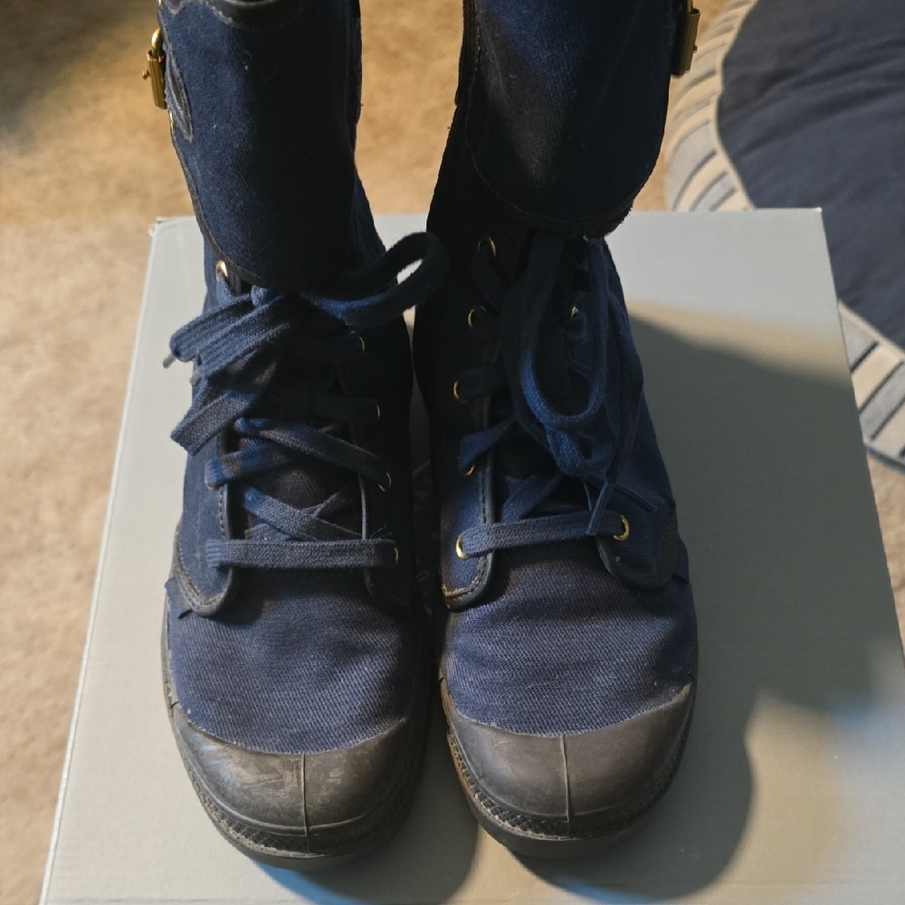 Palladium Navy Combat Boots - Picture 2 of 6